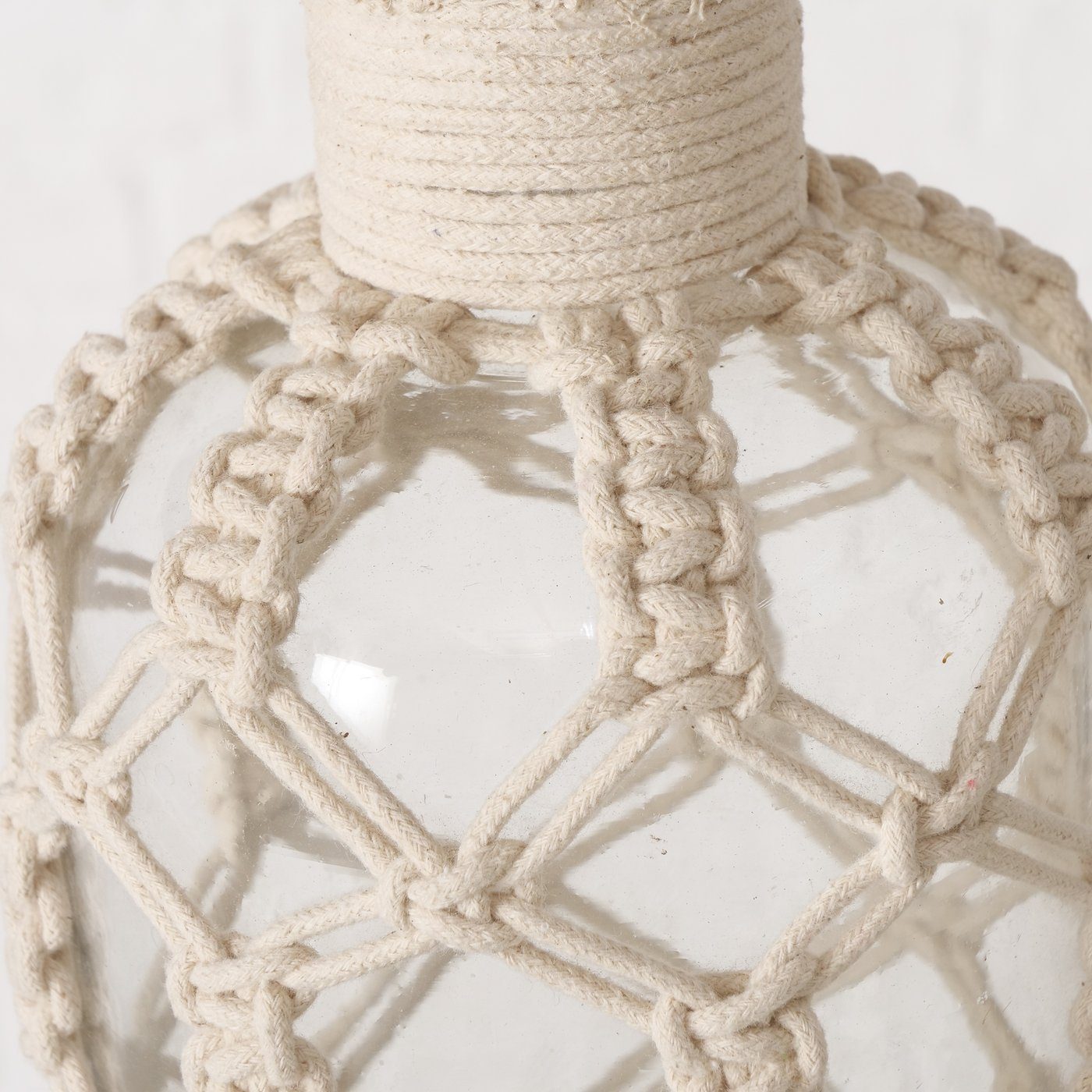 Dekovase aus Glas/geflochten Set "Solmi" in 2er H30cm,Vase beige BOLTZE