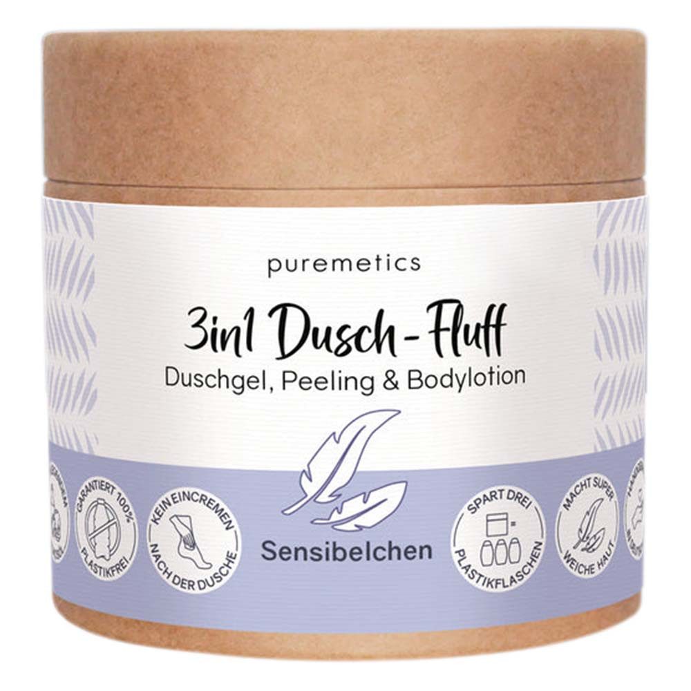 puremetics Körperpeeling 3in1 Dusch-Fluff - Sensibelchen 250g