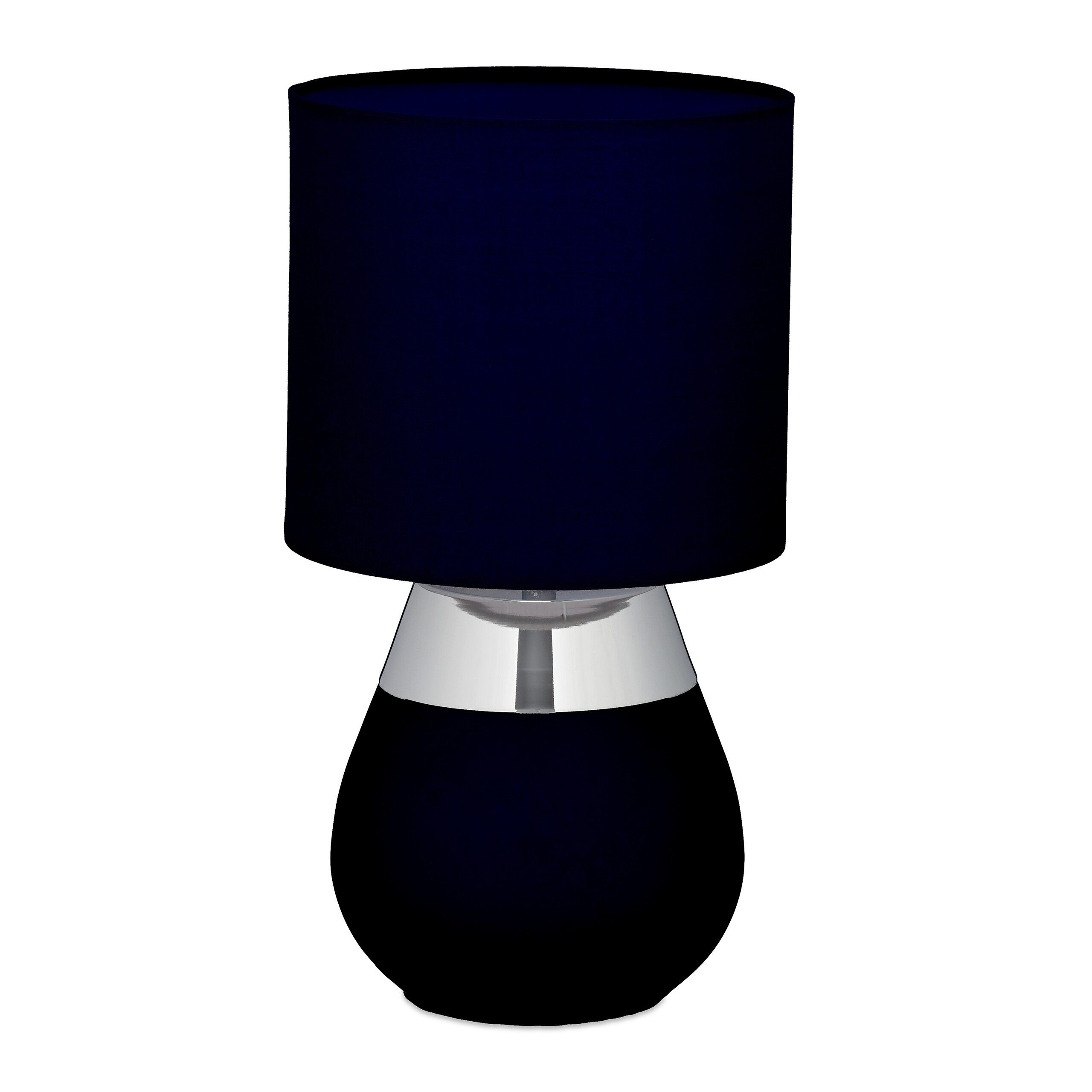 relaxdays Nachttischlampe Tischlampe mit Stoffschirm, ohne günstig online kaufen
