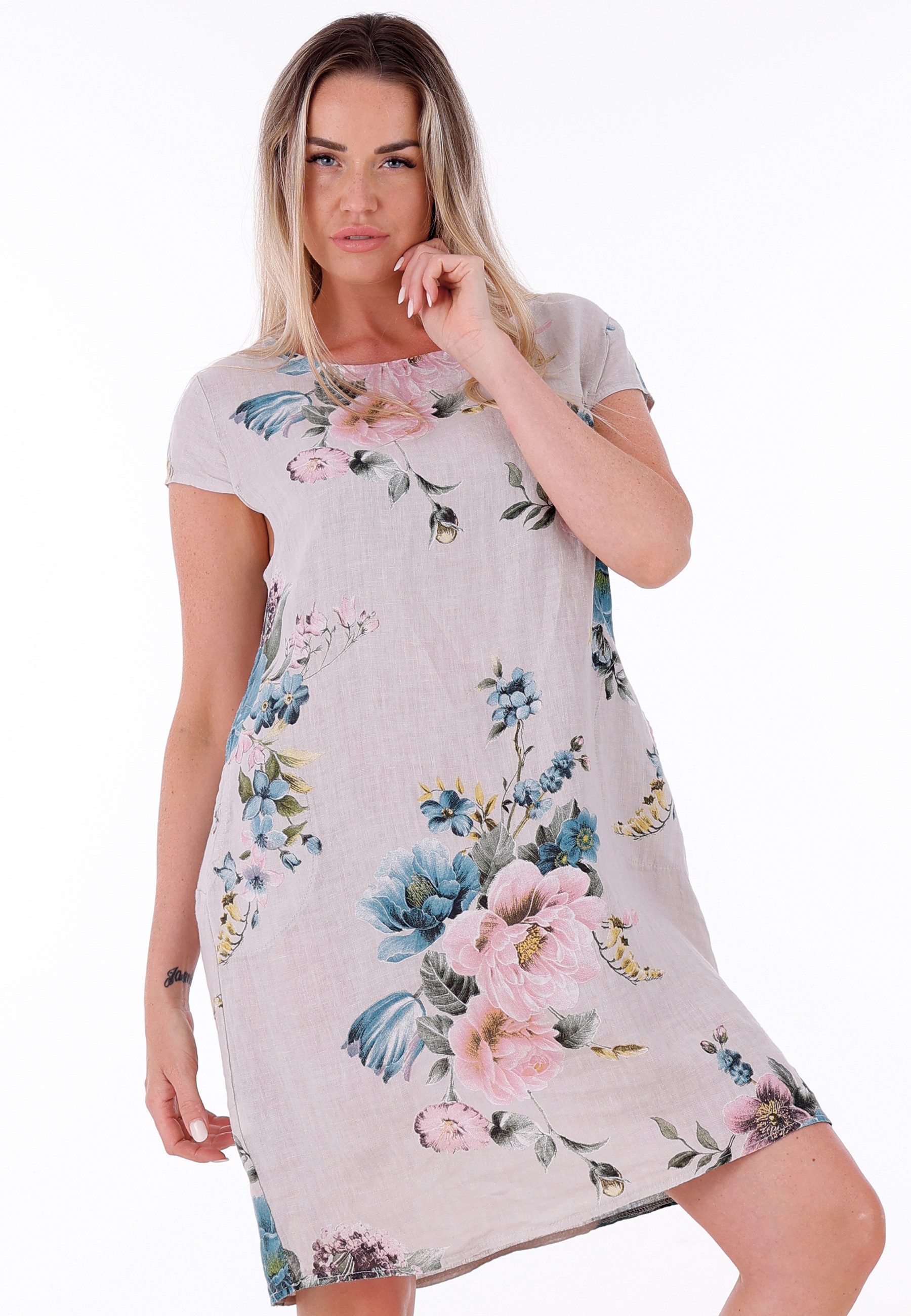 YC Fashion & Style Sommerkleid Leinenkleid günstig online kaufen