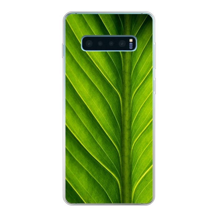 MuchoWow Handyhülle Foto eines hellgrünen botanischen Blattes Phone Case Handyhülle Samsung Galaxy S10 Lite Silikon Schutzhülle