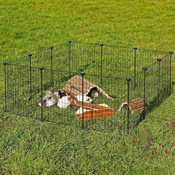 lionto Hundematte Erweiterbares Freigehege für Kleintiere, variabler Aufbau, 143 cm x 73cm x 76 cm