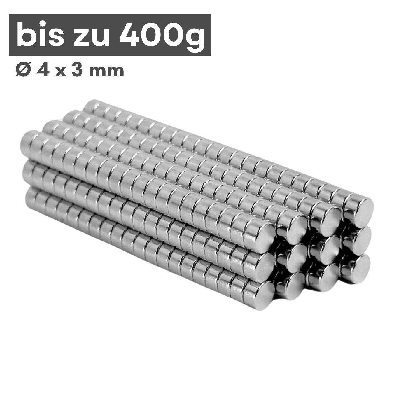 MaajeeKuto Magnet Neodym Magnet 4x3 mm N38 – starke Scheibenmagnete 400g Haftkraft (20-St)