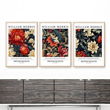 homestyle-accessoires Poster Bilder Wandbilder WILLIAM MORRIS 3er SET DIN A4 / DIN A3 Prints -, Ohne Bilderrahmen