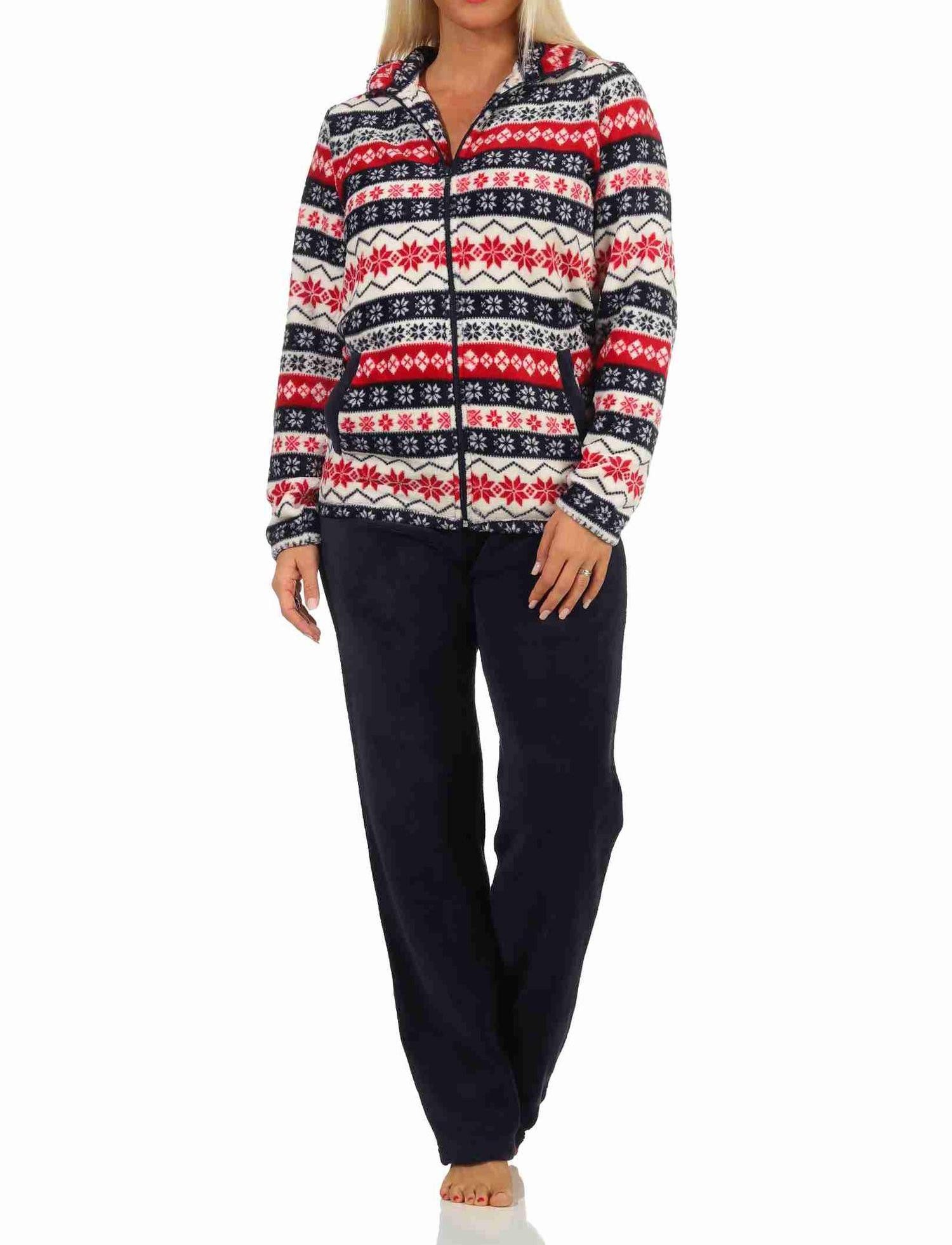 Normann Relaxanzug Damen Hausanzug aus Coralfleece in wunderschöner winterlichen Optik