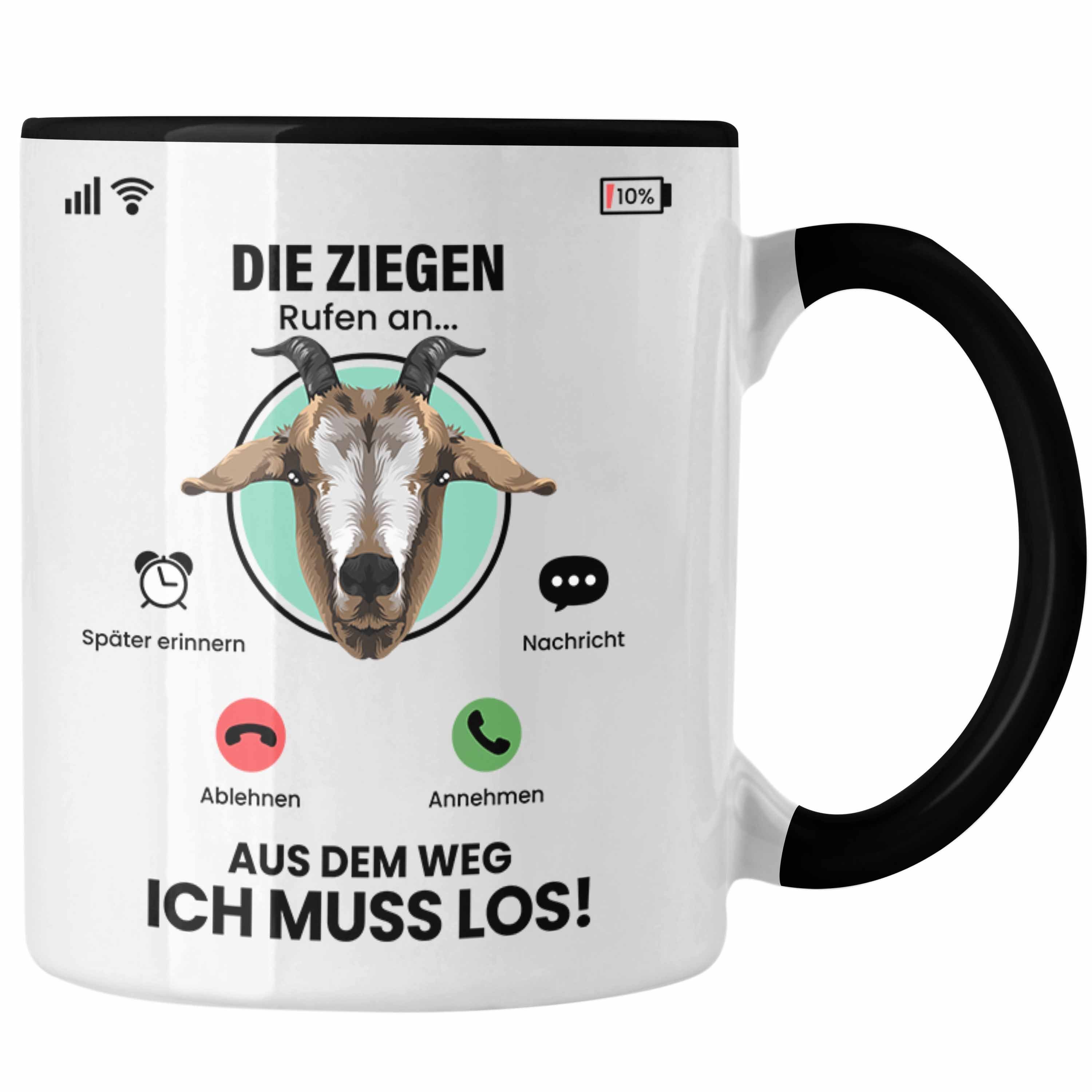 Trendation Tasse Die Ziegen Rufen An Tasse Geschenk für Ziegen Züchter Besitzer Geschen Schwarz