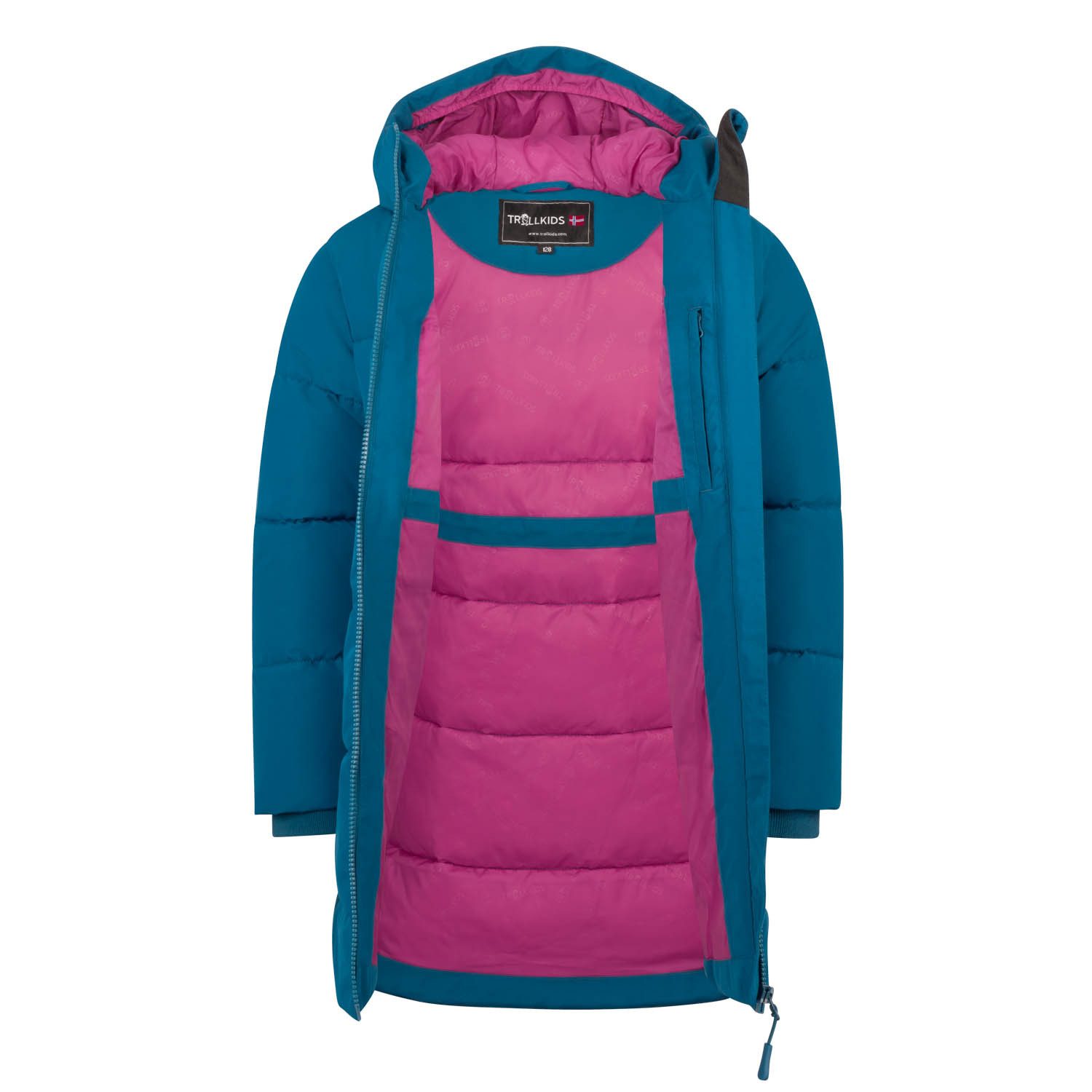 TROLLKIDS Wintermantel GIRLS AURLAND COAT XT mit fester Kapuze, warm wattiert, langer Schnitt