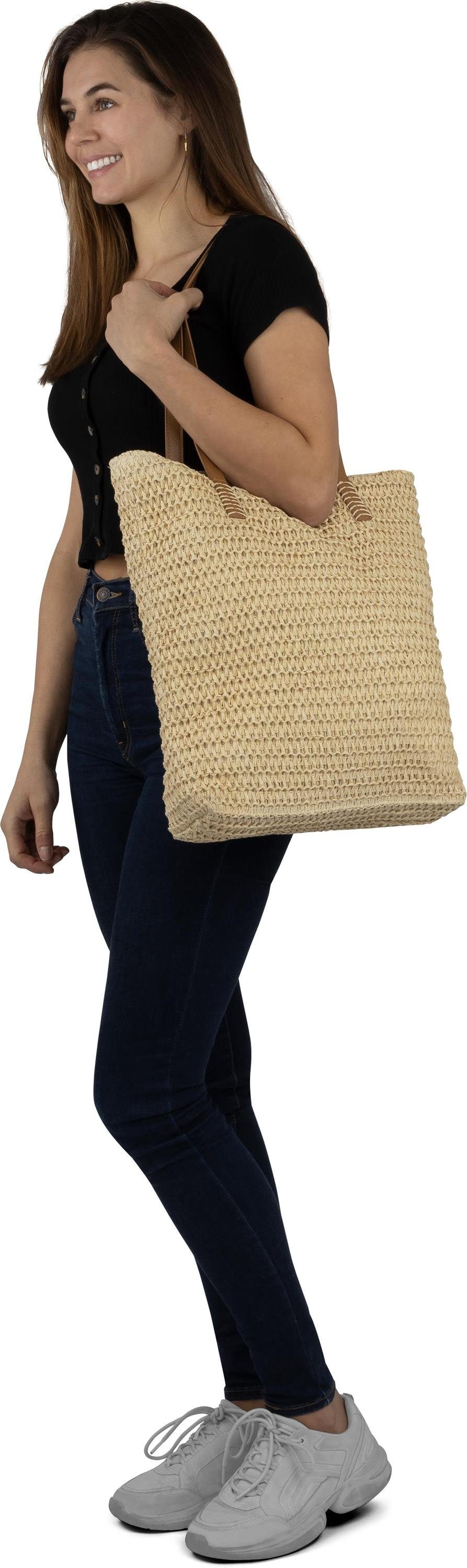 Janice Strandtasche aus Mindoro, 12 Damen Sommertasche Stroh Liter Strandtasche