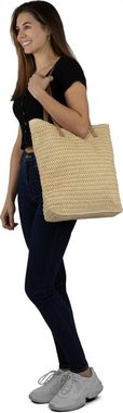 Janice Strandtasche Strandtasche 12 Liter Mindoro, Damen Sommertasche aus Stroh