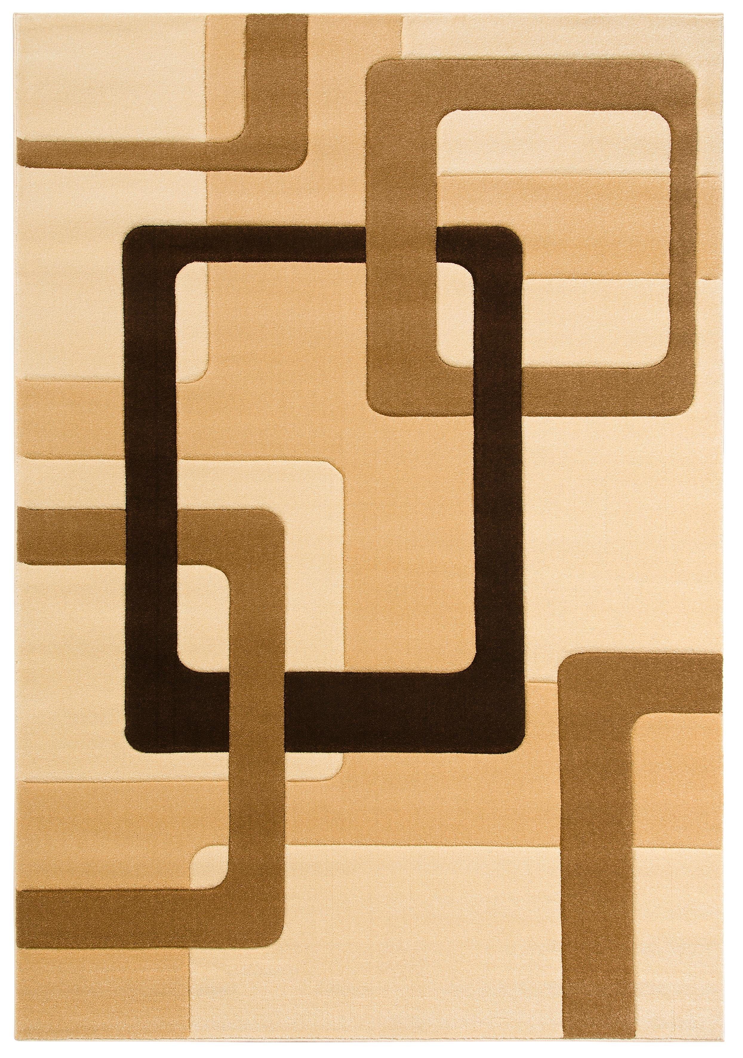 Teppich Maxim, my home, rechteckig, braun/beige 3D-Design Höhe: mm, Hoch-Tief-Effekt, Kurzflor, 13