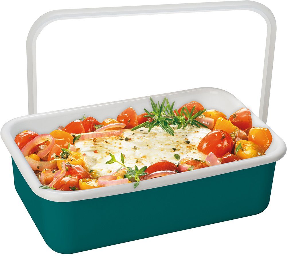 Honeyware Frischhaltedose Color Line, Emaille, Kunststoff, (1-tlg), geeignet zum Kochen, Backen, Servieren, Aufbewahren und Einfrieren