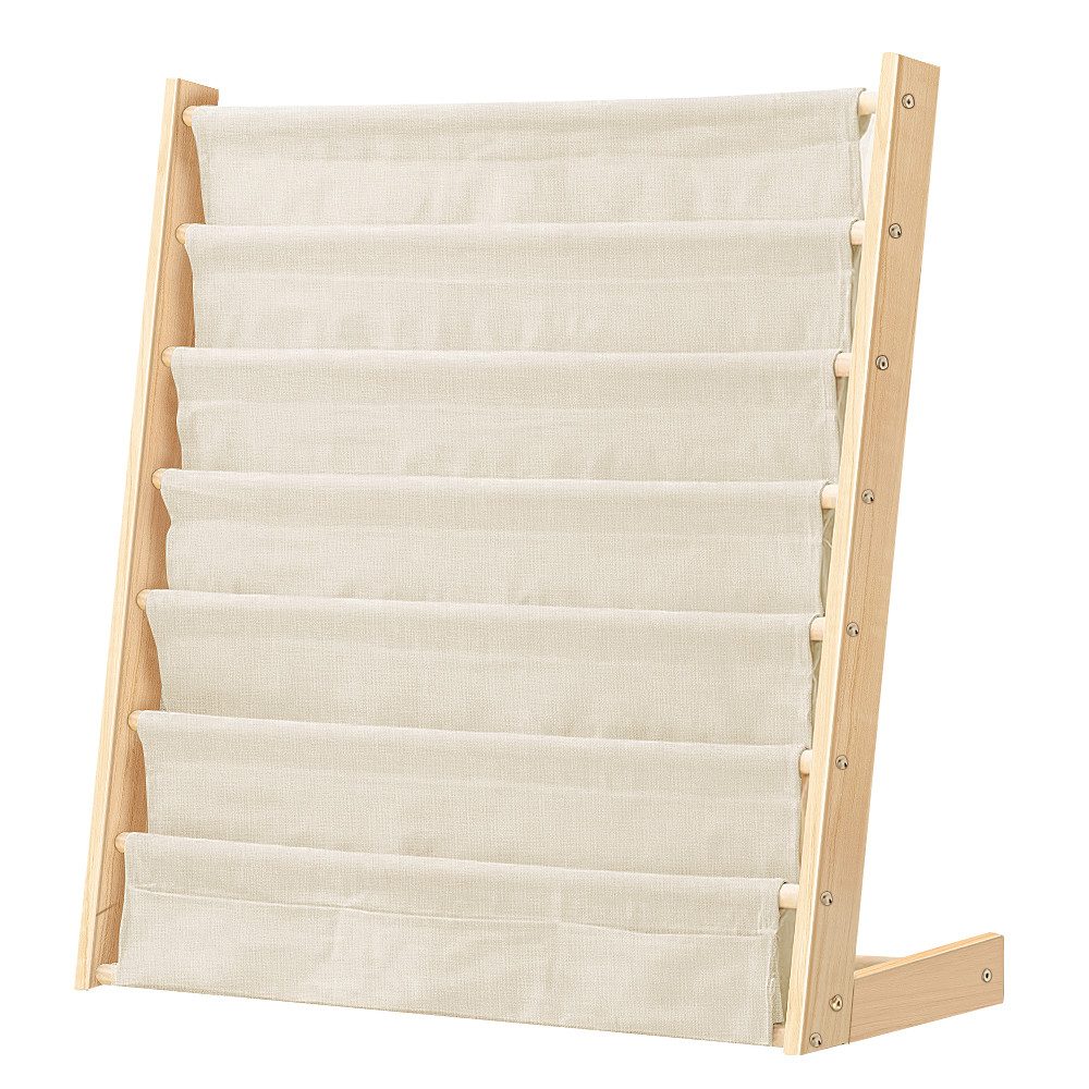 JEOBEST Bücherregal Kinder Bücherregal, Kinder-Bilderbuchregal, 7-Stöckige, Holz, Naturbeige – Bild 4 von 5