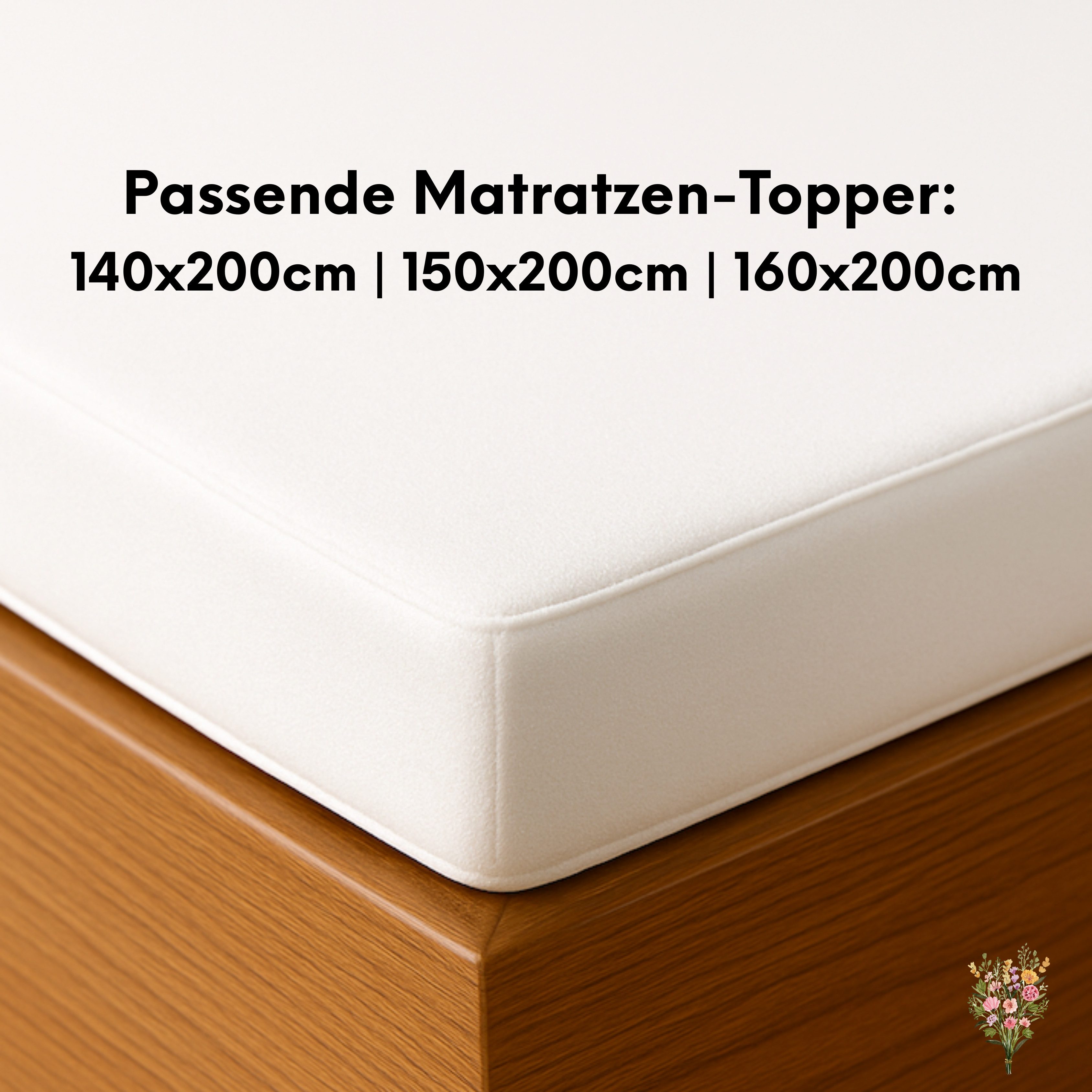 Strauss Home Spannbettlaken Premium Topper Spannbettlaken 150GSM für Matratzen-Topper 10cm Höhe, Gummizug: Rundumgummi, für Topper mit einer Höhe von 10cm, OEKO – Bild 3 von 5