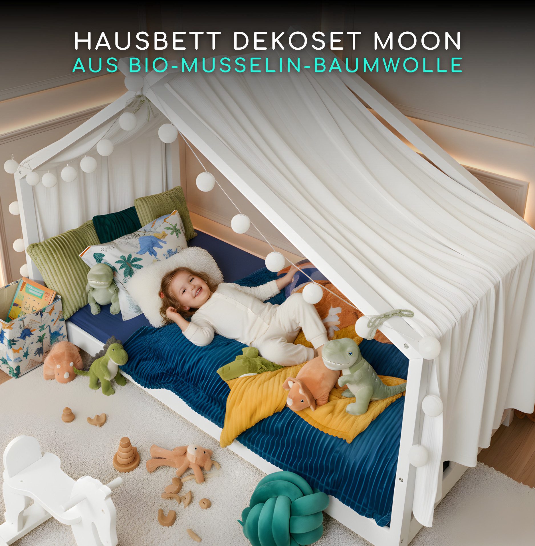 Alavya Home® Betthimmel 3 tgl. Betthimmel Moon Deko-Set 110x360 cm (Hausbet günstig online kaufen