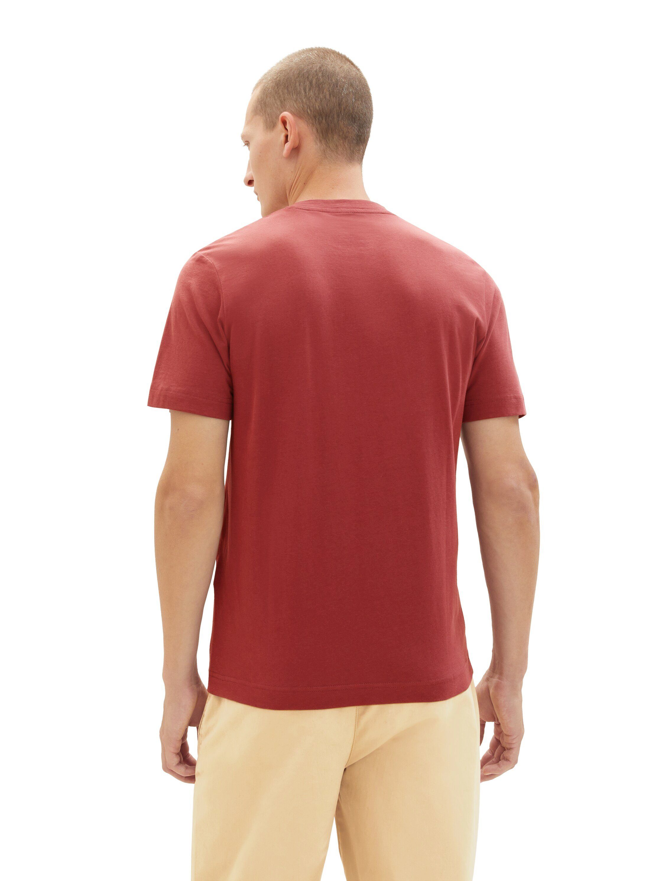 TOM TAILOR T-Shirt T-Shirt mit Rot Print