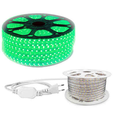 Aigostar LED Stripe LED Strip Streifen Band für innen und Außen, 10 Meter LED Streifen in Grün für Außen und Innen 230v