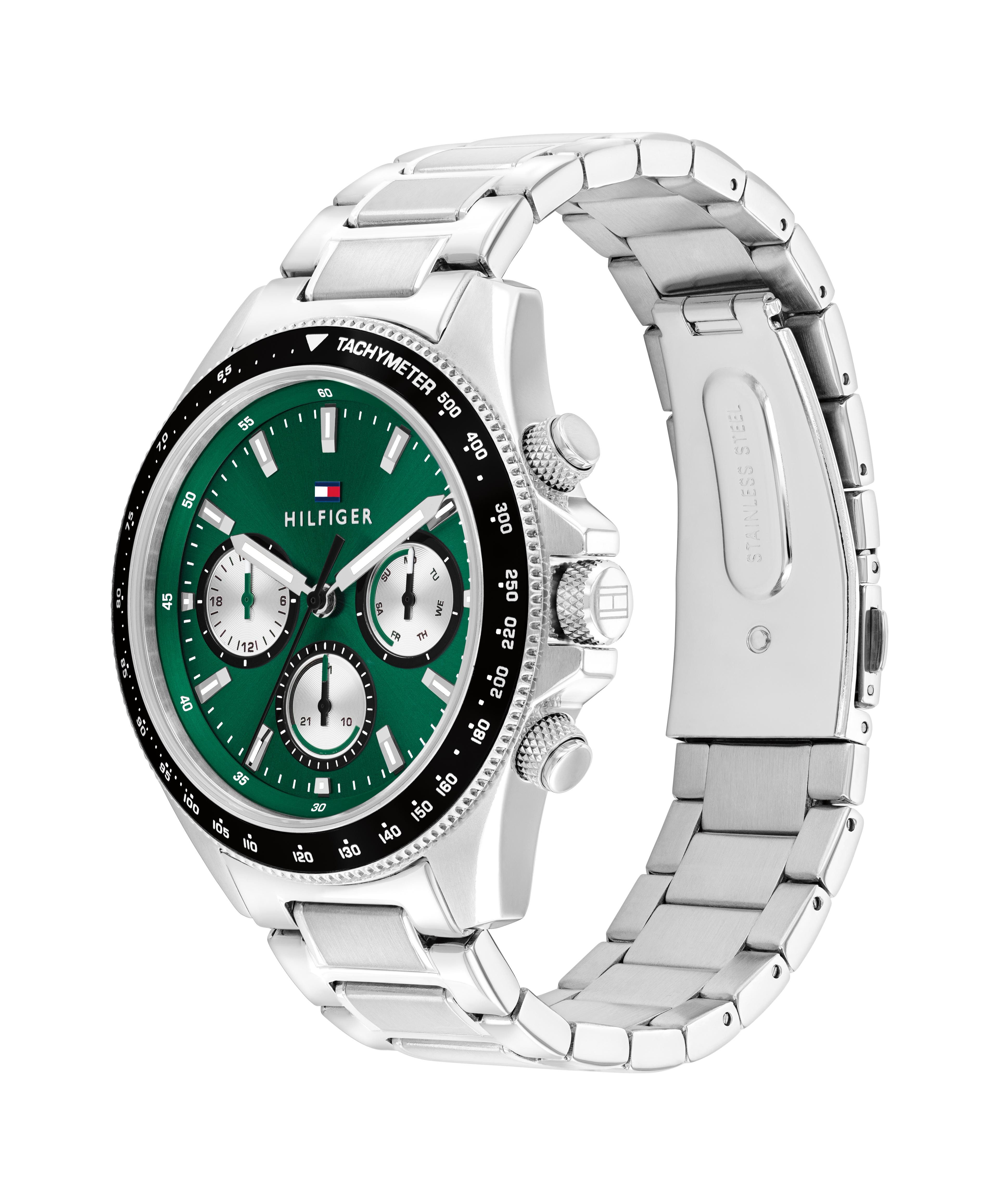Tommy Hilfiger Multifunktionsuhr CLARK 1792211, Quarzuhr, Armbanduhr, Herrenuhr, Edelstahlarmband, analog