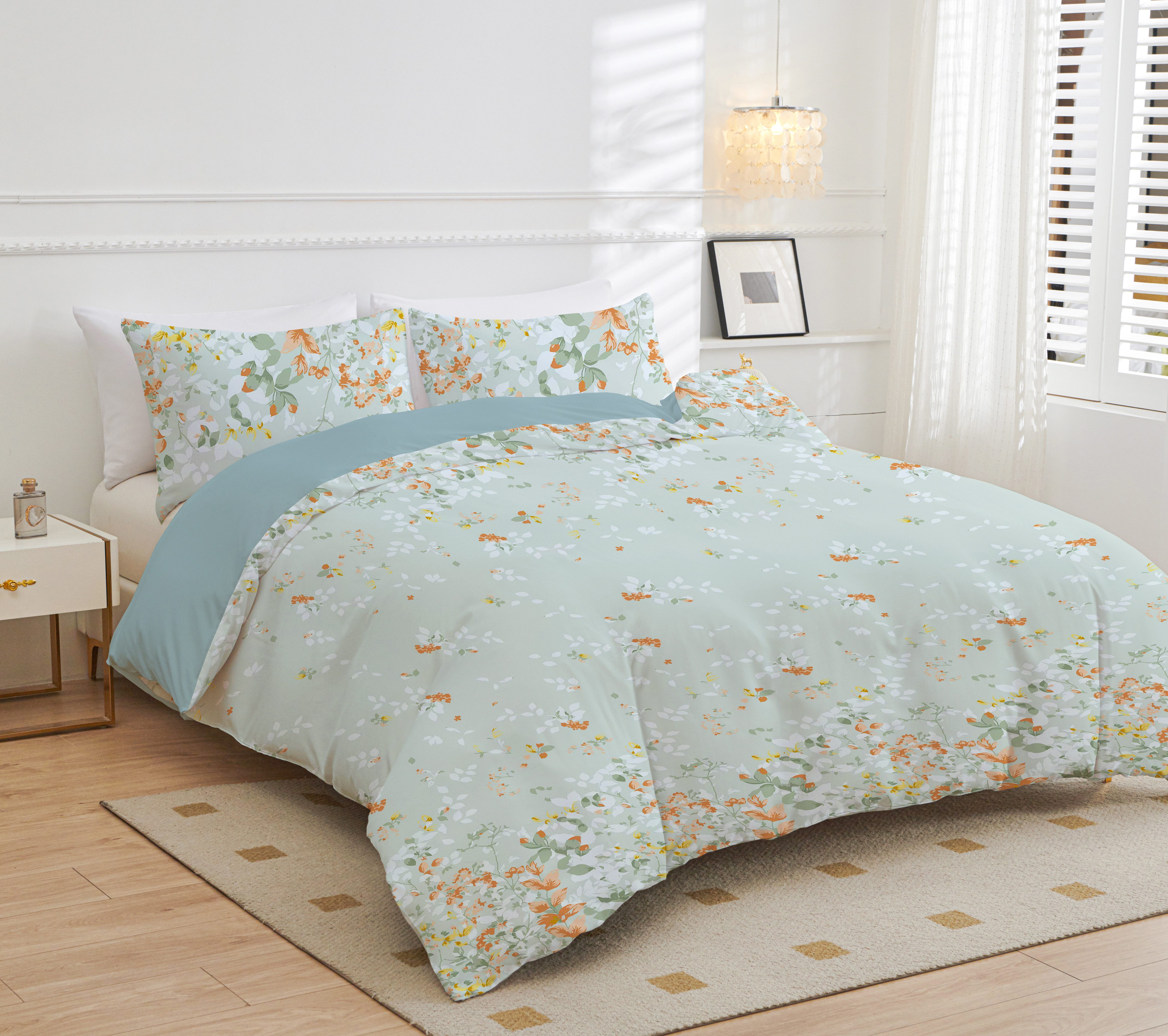 ibettertec Bettwäsche Bettwäsche 135 x 200 200 x 200 Blumen Pflanzen Wende Bettwäsche Set, Bettwäsche Wendebettwäsche mit Reißverschluss und Kissenbezug 80x80 cm