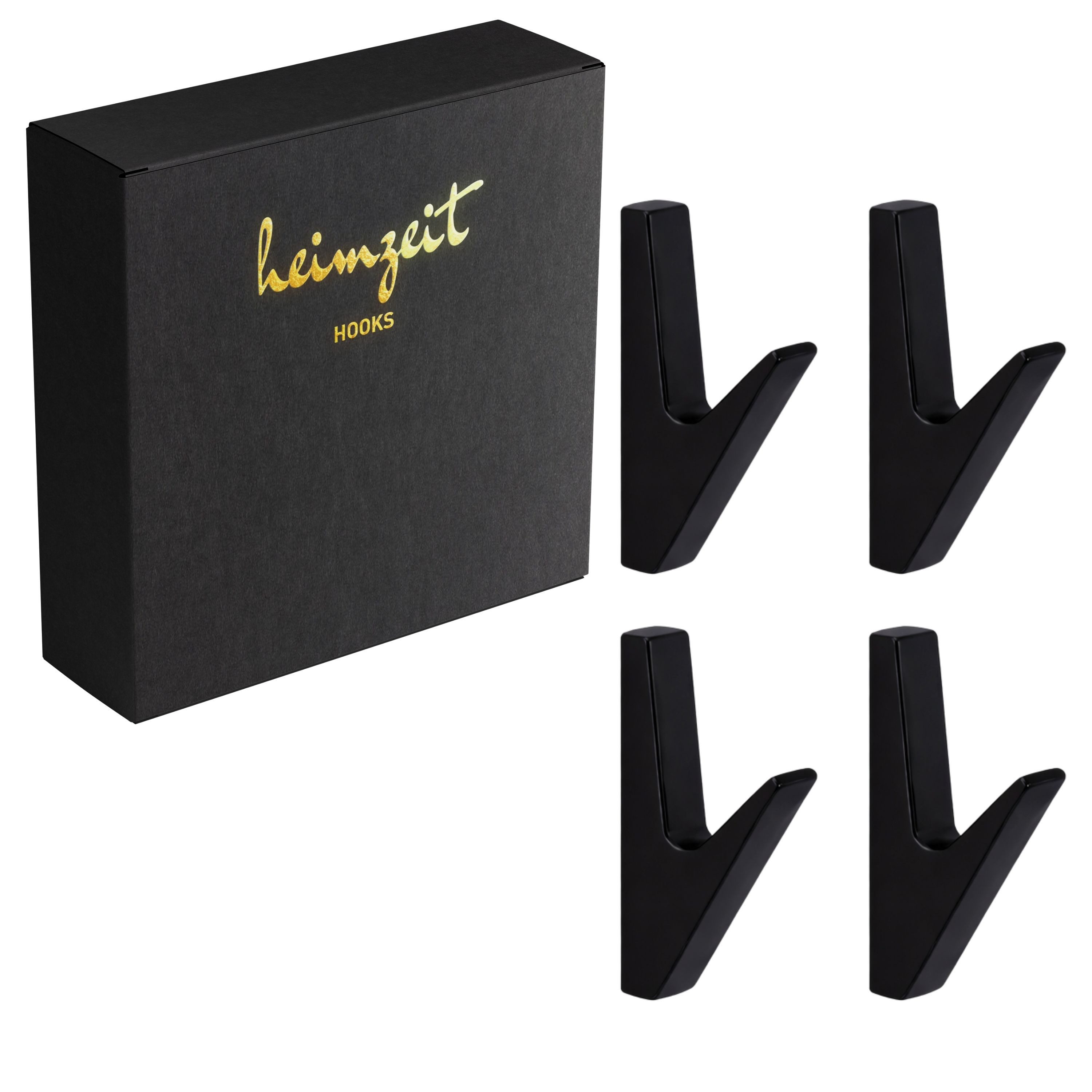 heimzeit Garderobenhaken heimzeit Kleiderhaken Volt - 4 Stück (Set, 4 St), Wandhaken für Garderobe, Jacke, Handtuch, Rucksack und Kleidung