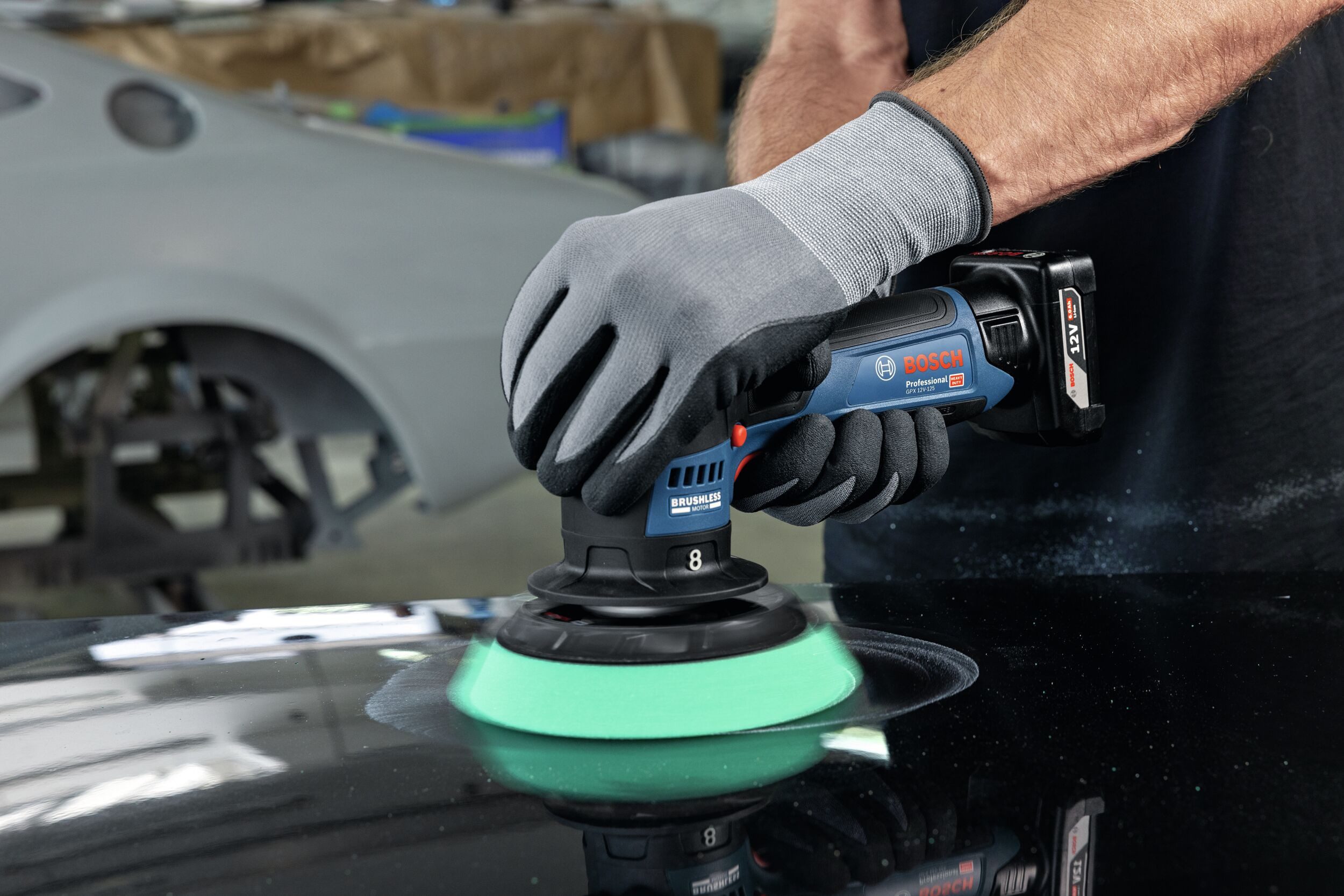 BOSCH Akku-Poliermaschine GPX 12V-125, 7000 max. U/min, Polierer Ohne Akku - im Karton
