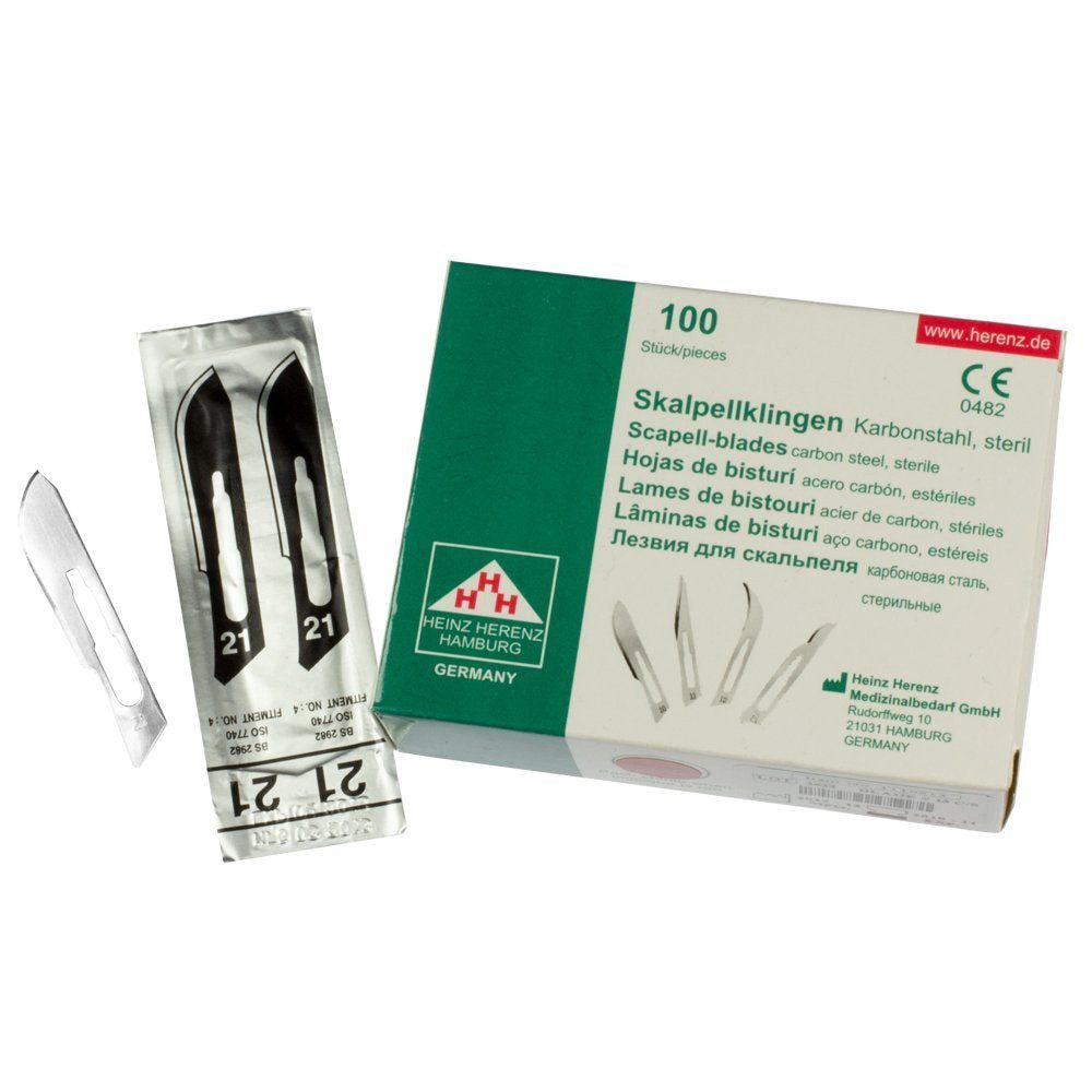 Thumbnail - May Cuttermesser Set 100 Stück Skalpellklingen Figur 21 aus Karbonstahl