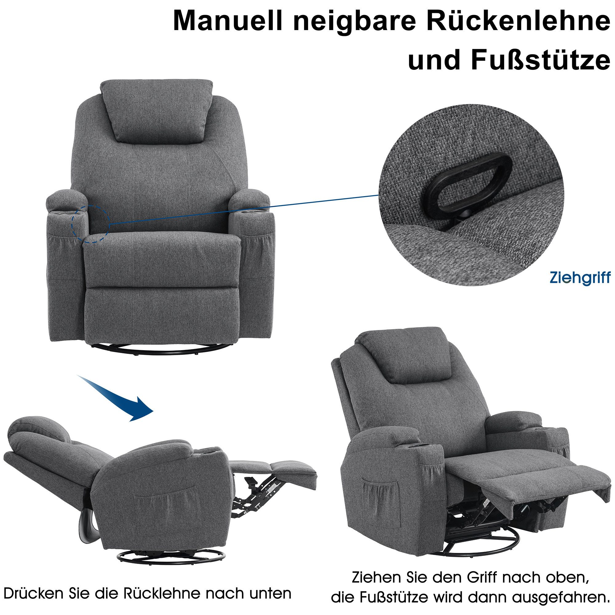 MCombo Relaxsessel MCombo manuell Massagesessel TV-Sessel Relaxsessel 7020, günstig online kaufen