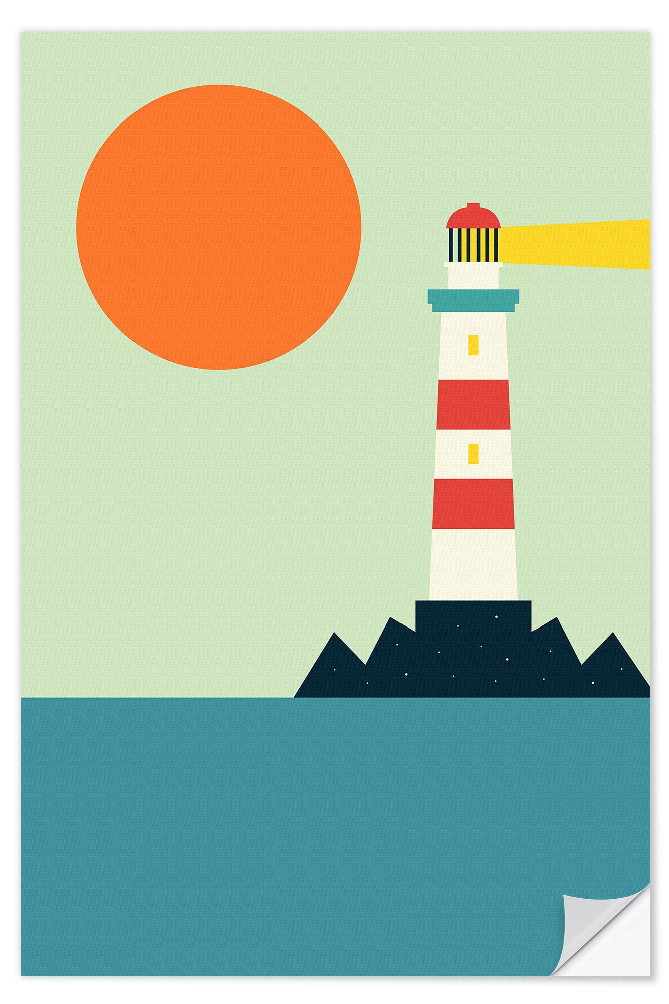 Posterlounge Wandfolie Andy Westface, Leuchtturm, Jungenzimmer Maritim Illustration