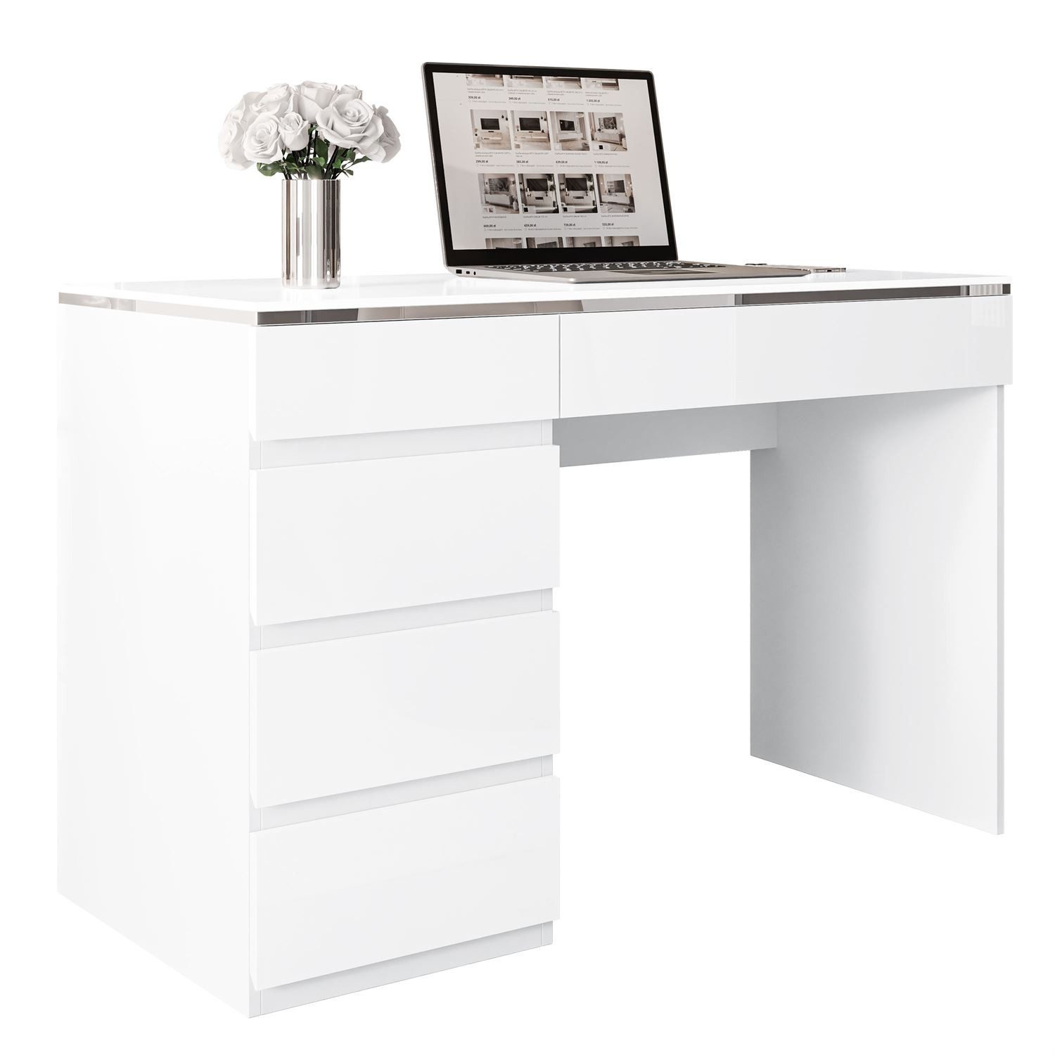 Lookway Schreibtisch AURORA SILVER mit Schubladen, günstig online kaufen