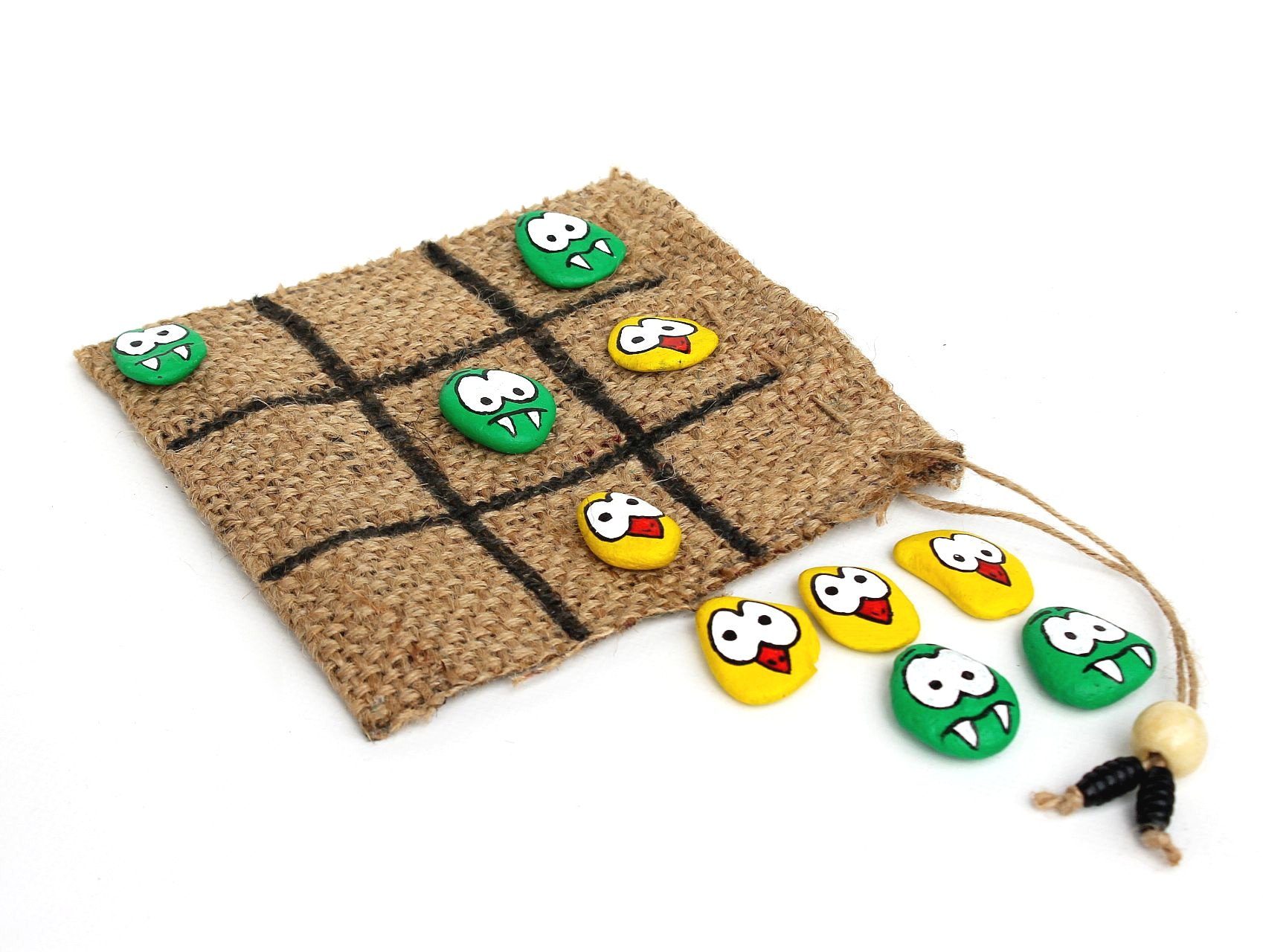 Spielesammlung Tic Tac Toe Spiel Holz Drei Gewinnt handgemacht 4101 Seeschach