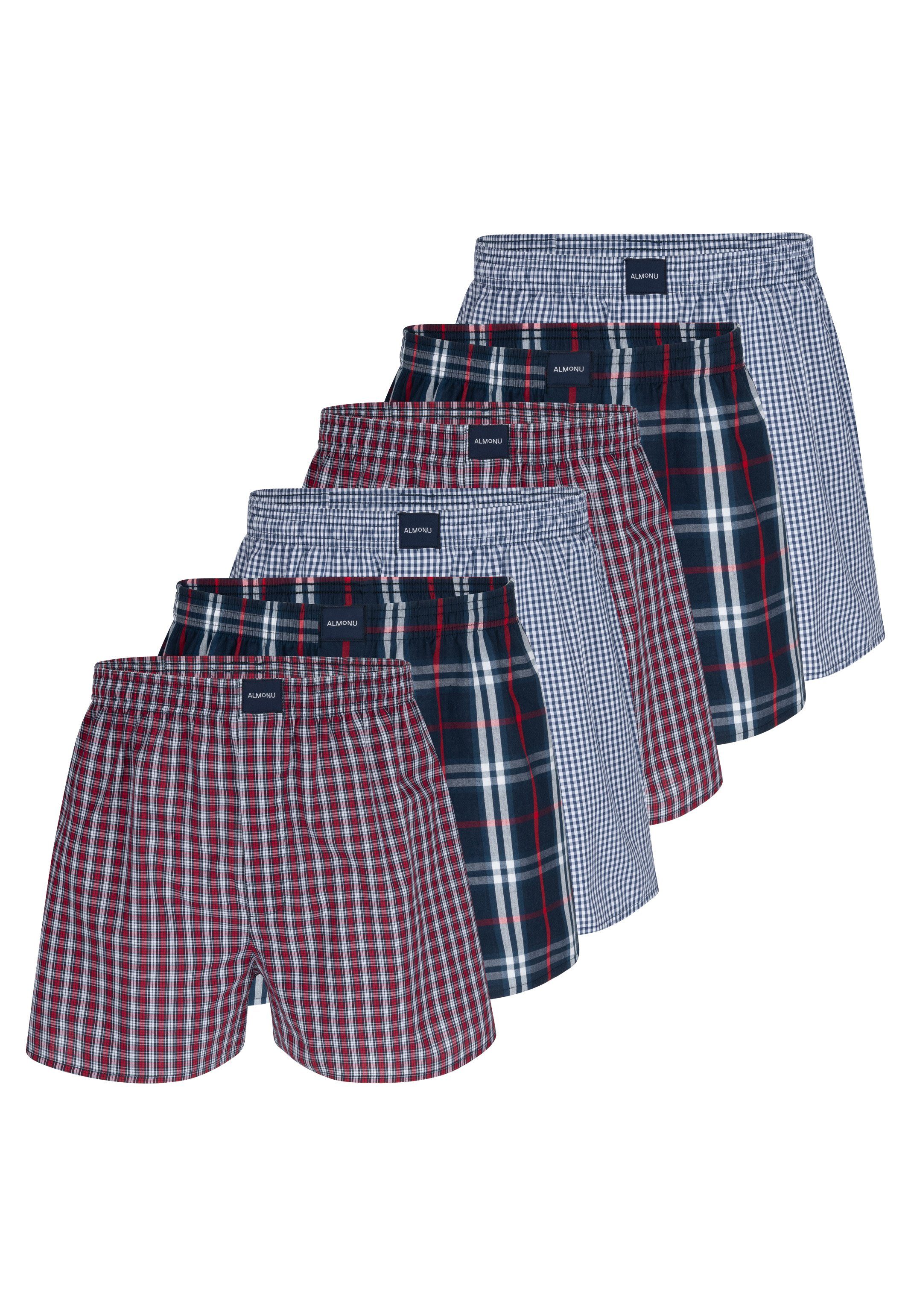 Almonu Boxershorts 6er Pack Web (Spar-Set, 6-St) Boxershorts - Baumwolle - günstig online kaufen