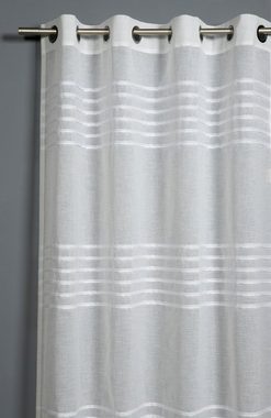 Gardine Schal mit Ösen Etamine 3-D Streifen, GARDINIA, Ösen (1 St), transparent, transparent, Polyester, Stoff: Etamine