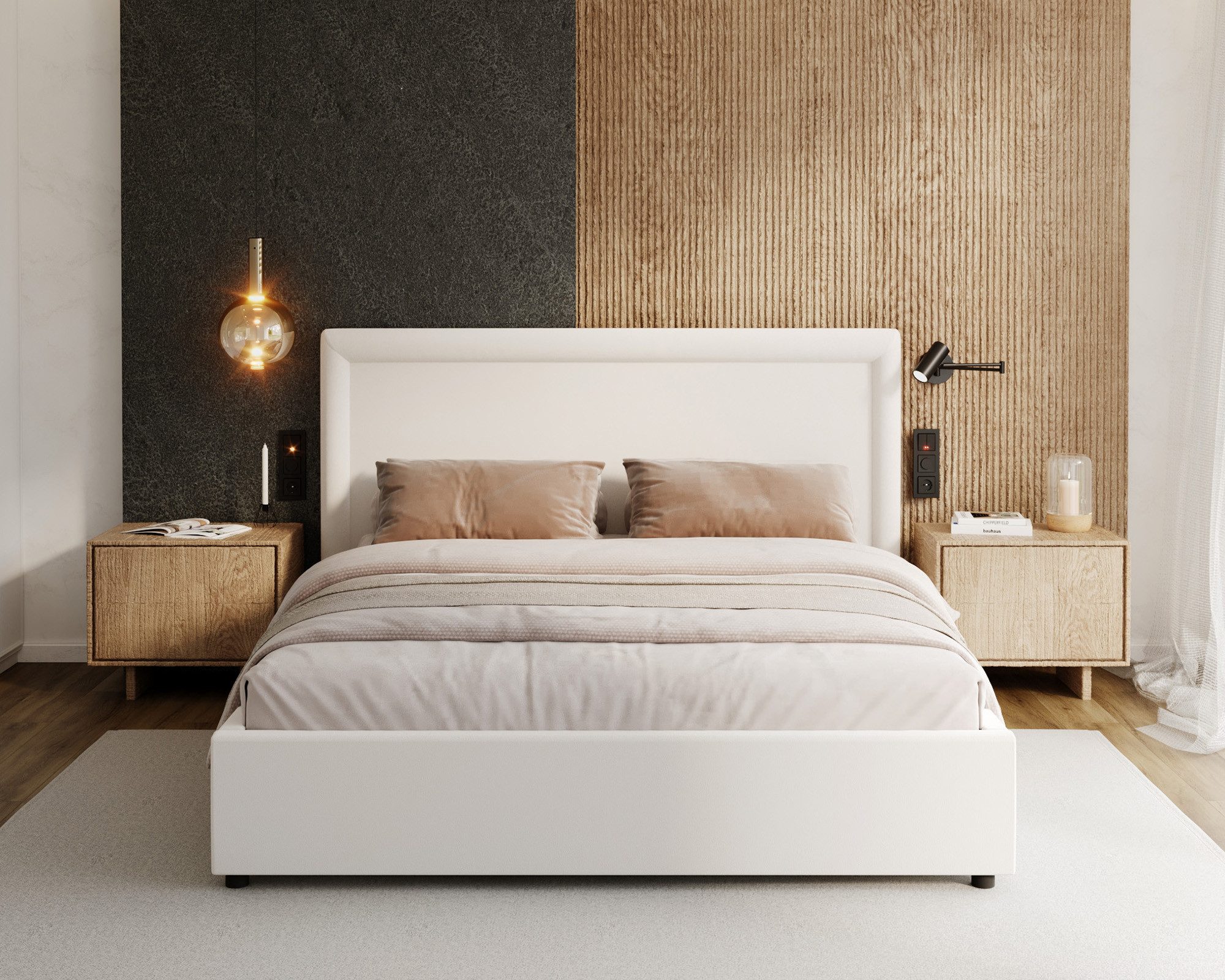 thematys Polsterbett mit Bettkasten & Lattenrost + viel Stauraum 120x200–180x200cm - Samt (Optional mit 28 cm H3/H4 Taschenfederkern oder 23 cm Taschenfederkern-Matratze H2, hydraulisches Stauraumbett)