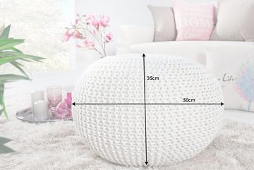 riess-ambiente Sitzhocker LEEDS 50cm weiß, mit Bezug aus Baumwolle