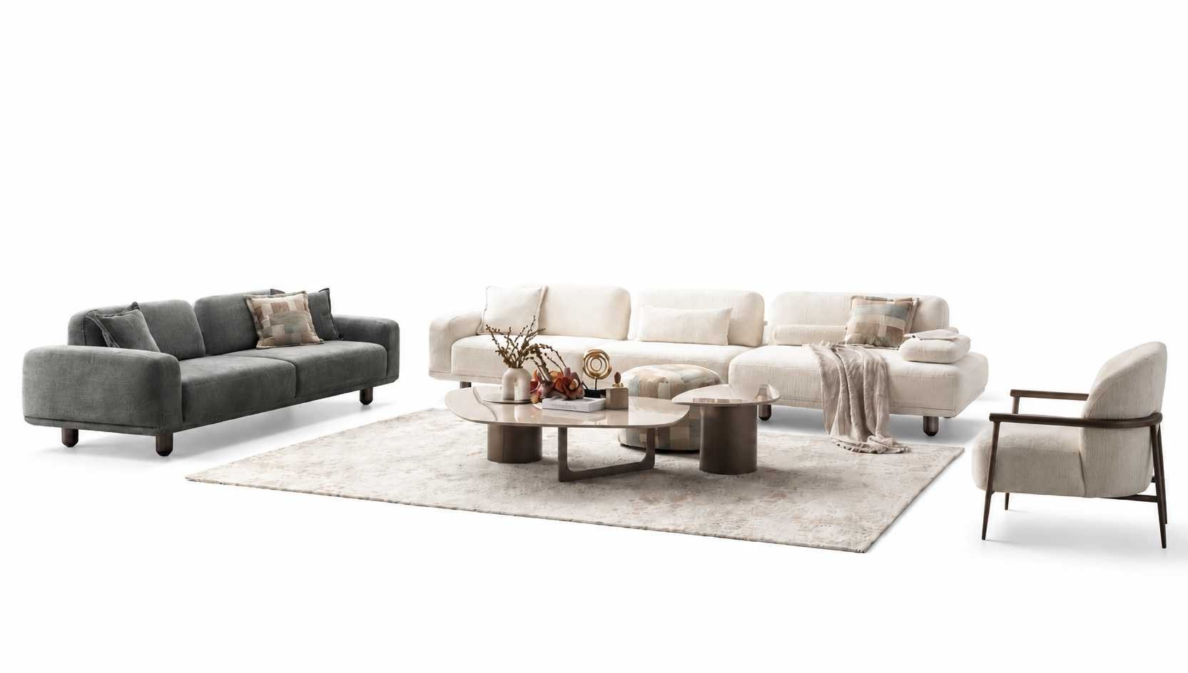 JVmoebel Polstergarnitur Sofagarnitur 4+3+1 Sitzer Elegantes Couchtisch Set 6tlg, (6-tlg), Made in Europa