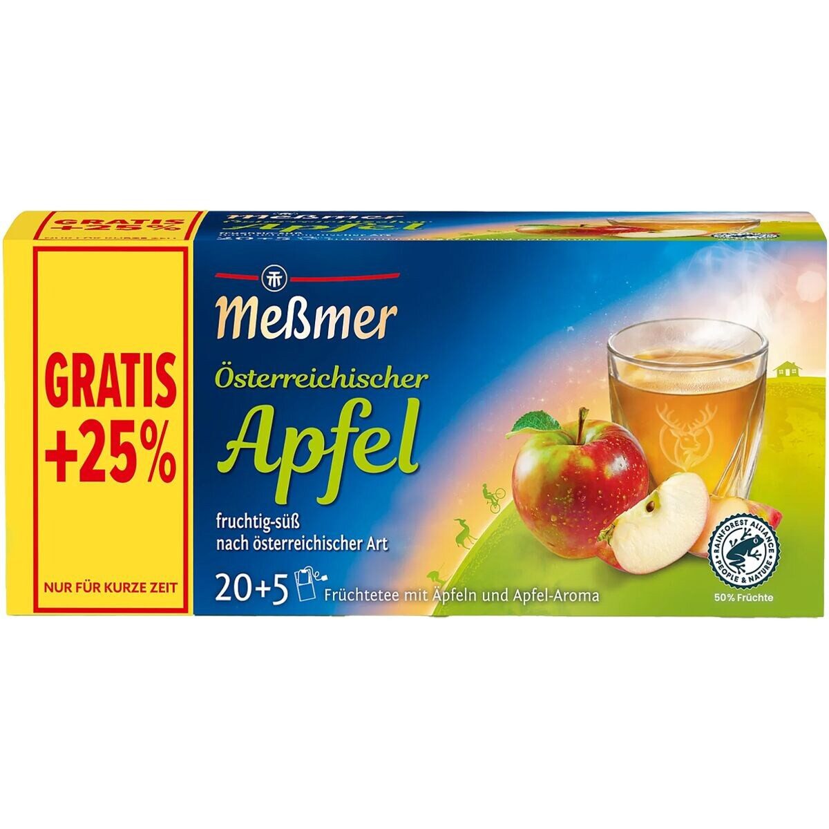 Meßmer Tee Österreichischer Apfel, Früchtetee mit Äpfeln und Apfel-Aroma