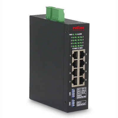 ROLINE Industrial Gigabit Ethernet Switch, 8 Ports, Web Managed Netzwerk-Switch