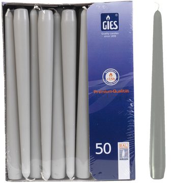 Gies Kerzen Spitzkerze 100 (2x50Stk) Gies Premium Spitzkerzen, 24,5 x 2,35 cm, grau