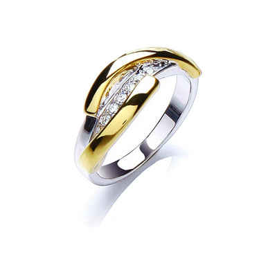 Buckley London Ring »rhodiniert und vergoldet mit Kristallen«