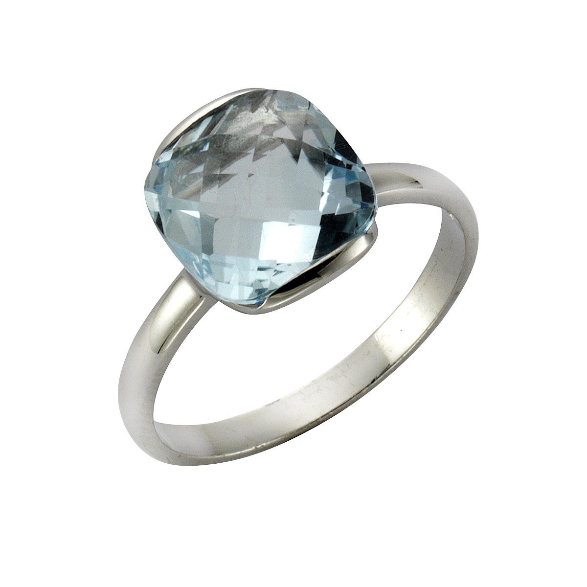 ZEEme Jewelry Damen Ring 925 Sterling Silber rhodiniert Mondstein weiß 16x12mm