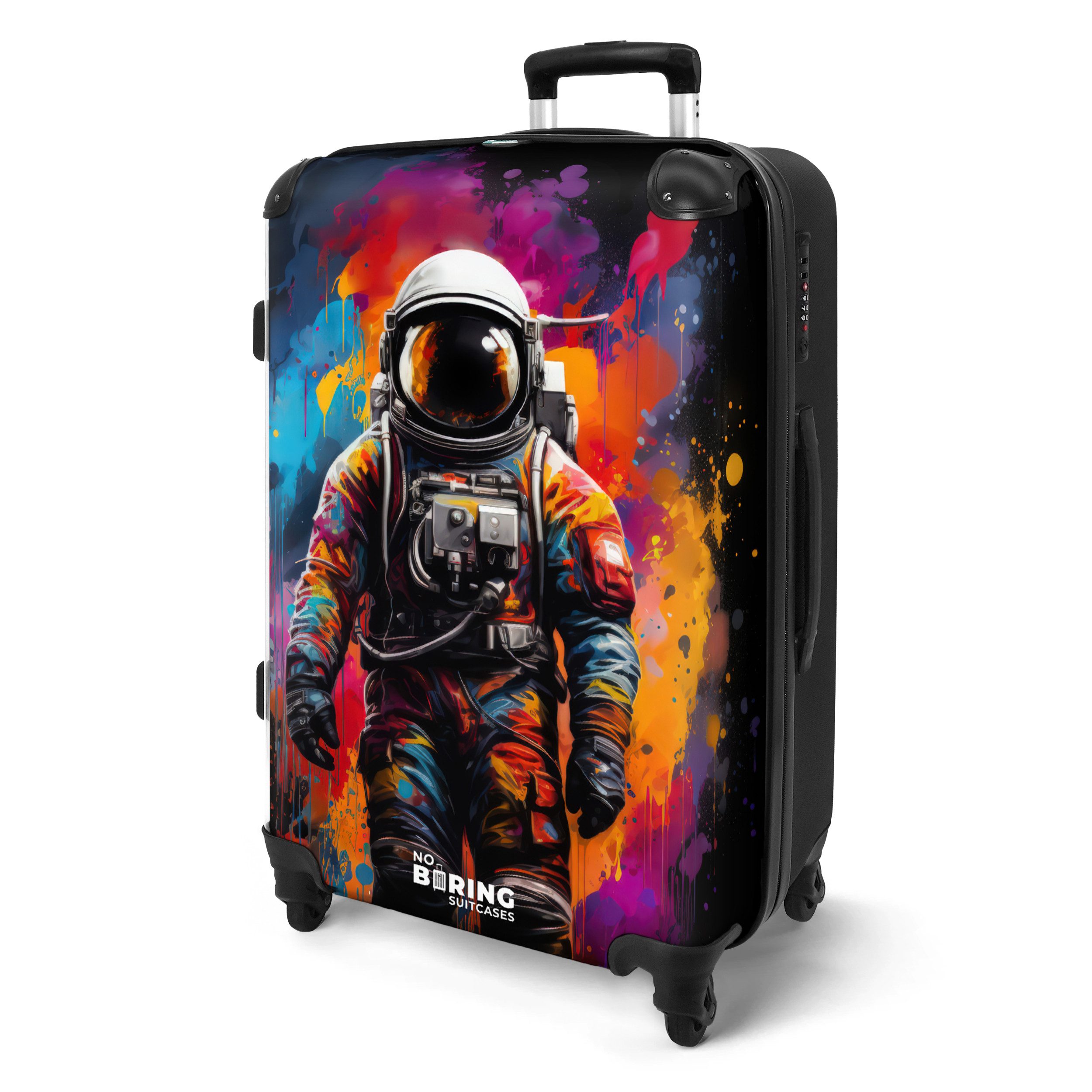 NoBoringSuitcases.com© Hartschalen-Trolley Astronaut umgeben von Graffiti günstig online kaufen