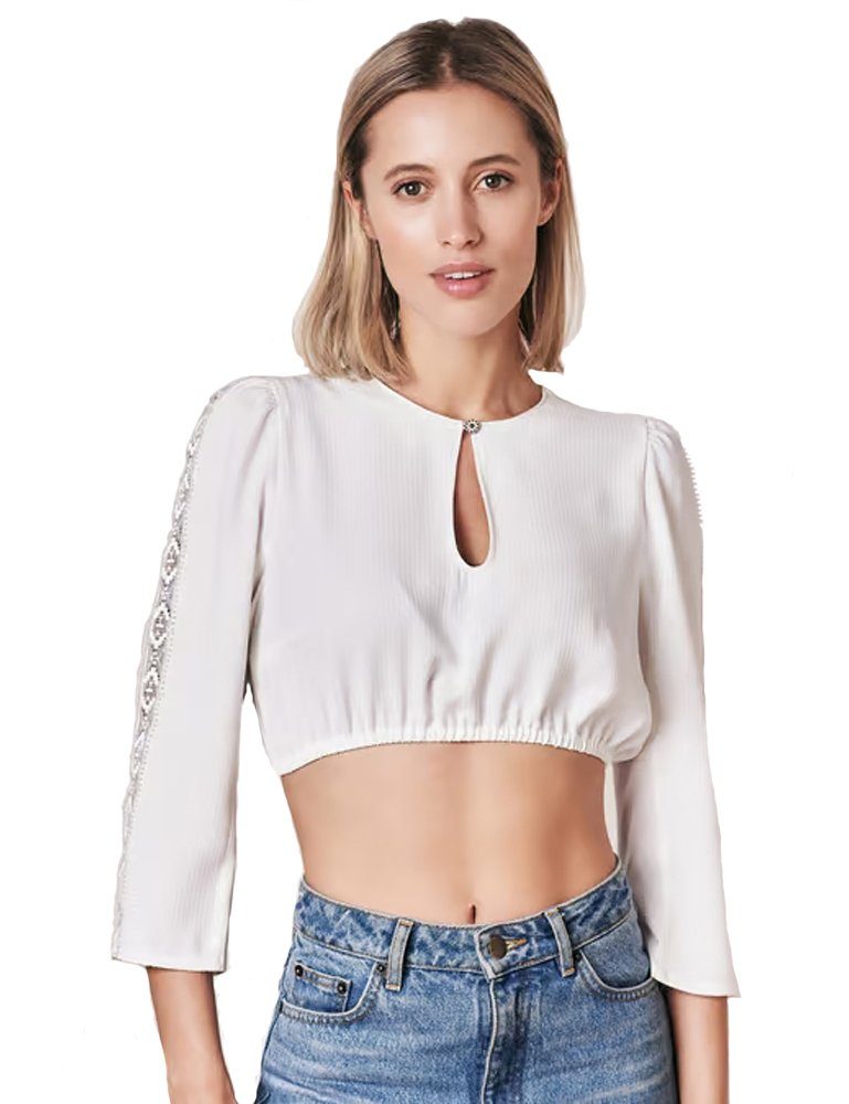 Trachtenbluse Julia Trentini 'Romina' 7/8 Langarm 710265, Ecru