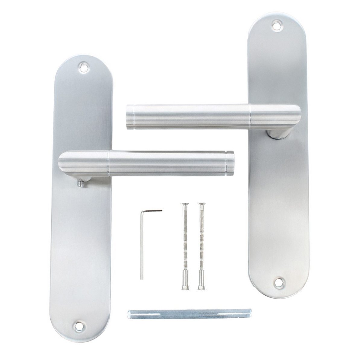 MS Beschläge Türgriff Edelstahl Langschildgarnitur Türdrücker Türklinke, Schildgarnitur 240x50mm - ungelocht (Blind) – Bild 2 von 5