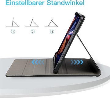 IVSO Tablet-Tastatur Kompatibel mit iPad Pro 12.9 2021/2020, Bluetooth Kabellose Tastatur mit Schützhülle Kompatibel mit iPad Pro 12.9 2021/2020 iPad-Tastatur (Beleuchtete Tastaturen, Tastaturen mit Touchpad, mit Tablet-Hüllen)
