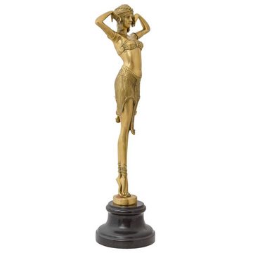 Aubaho Skulptur Bronzeskulptur Tänzerin Bronze Skulptur Figur Statue Tanz Art-Deco-Sti