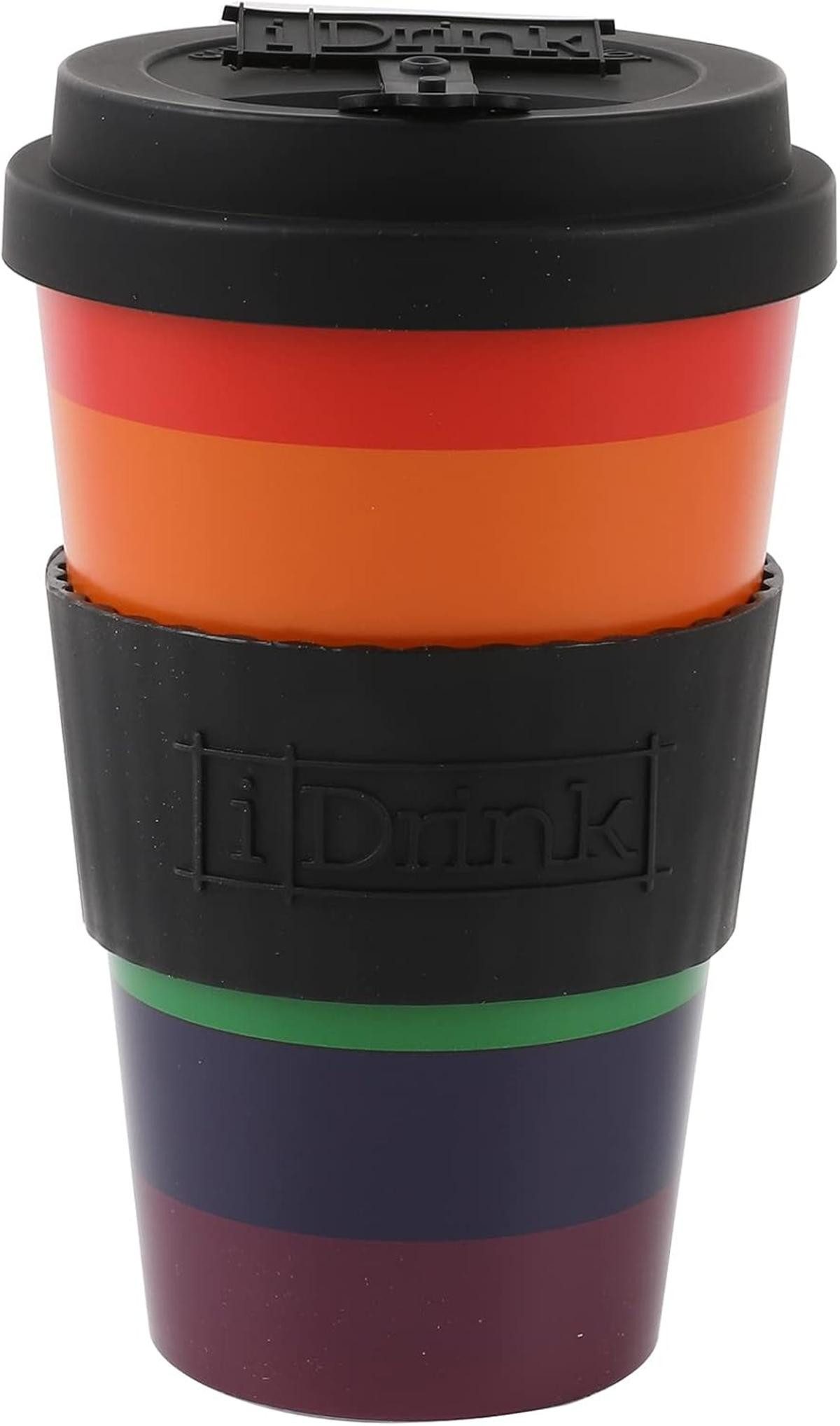 iDrink Thermobecher IDRINK®- RPET-Kaffeebecher mit Silikonverschluss 435 ml Becher Love
