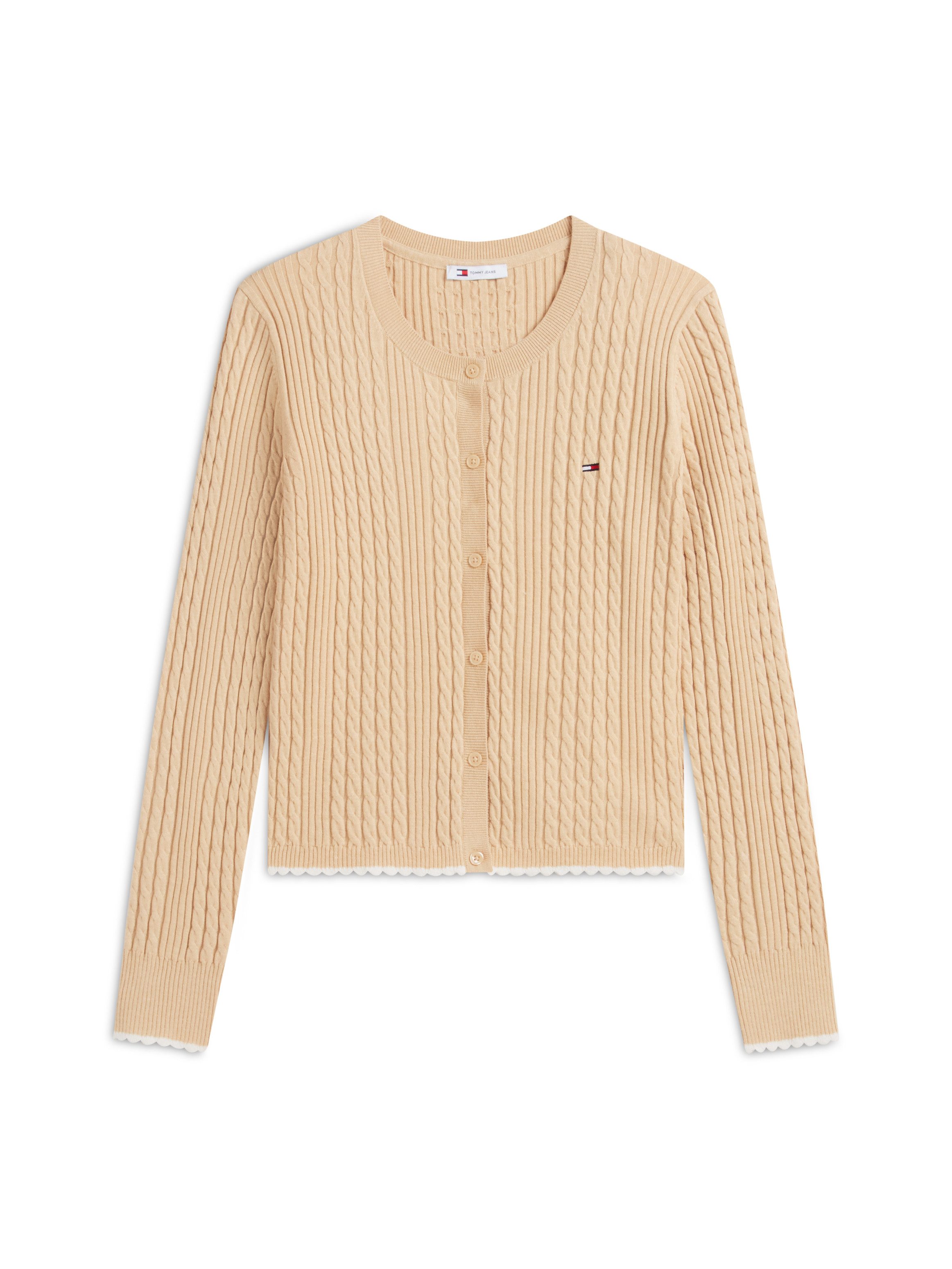 Tommy Jeans Strickjacke TJW CABLE CREW NECK CARDIGAN EXT Viskosemischung, mit Zopfmuster – Bild 5 von 5