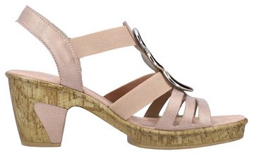 Rieker Sandalette, Sommerschuh, Sandale, Plateauabsatz mit Schmuck-Applikation