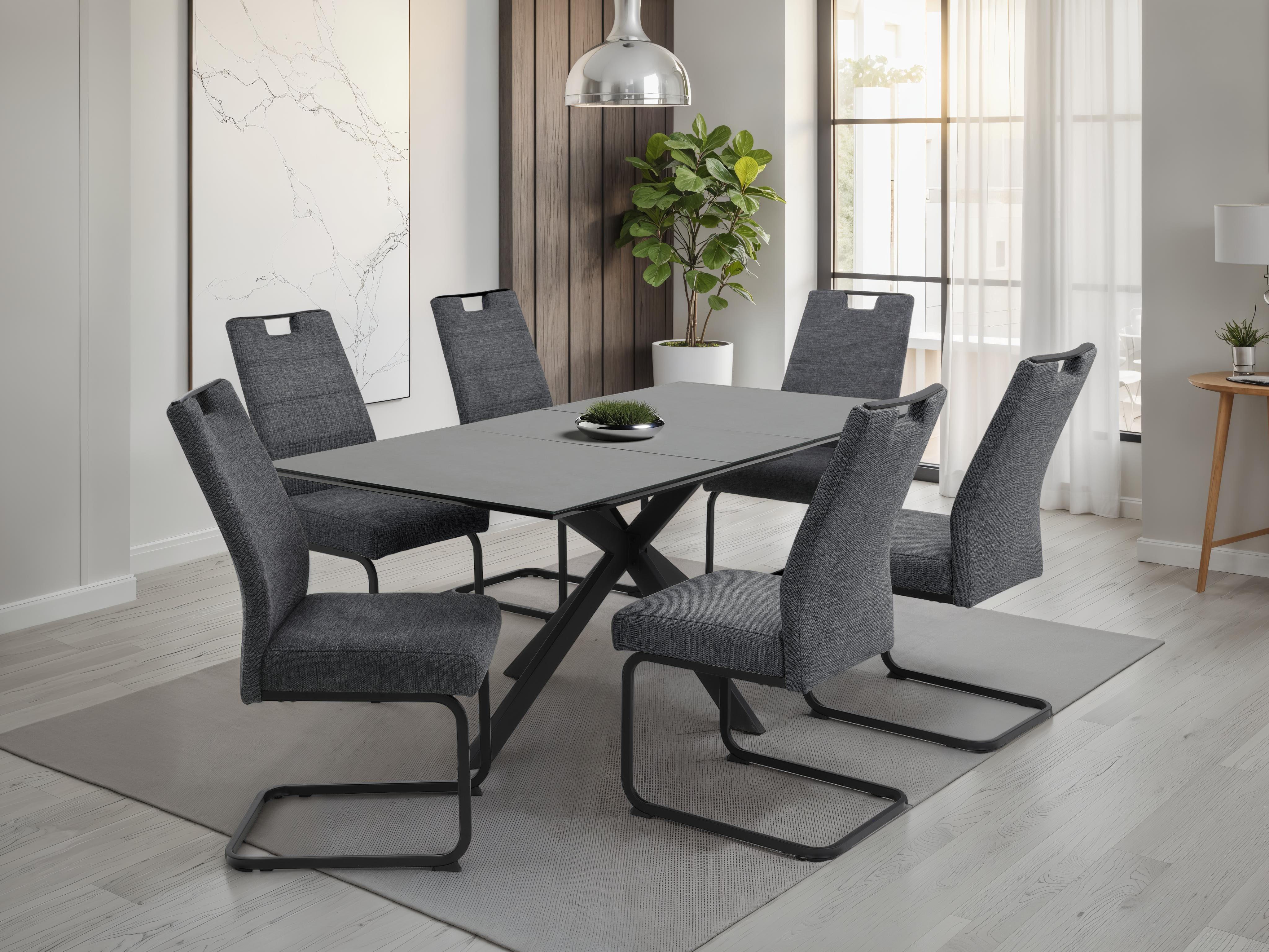 HELA Freischwinger KERTIN (Set, 1 St), XL Sitzbreite, Griff, Federkorb, 140kg belastbar