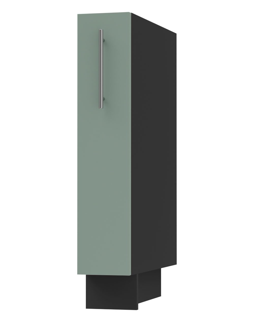 Feldmann-Wohnen Unterschrank Kvantum (Metallauszüge mit Soft-Close-Funktion, 1-St., Fronten mit dekorativen Fräsungen und leicht abgerundeten Ecken) 15x50x82cm schwarz - mint (Q-D15/cargo)