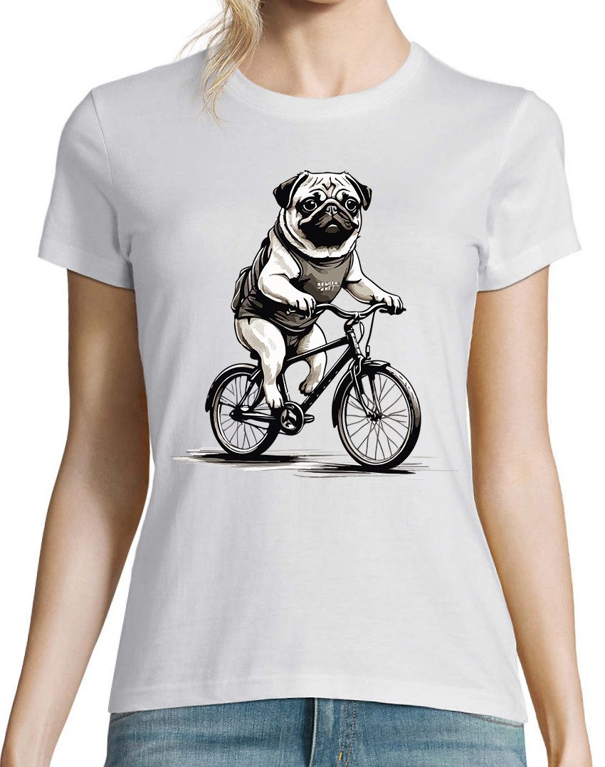 Youth Designz Print-Shirt Mops Fahrrad Damen T-Shirt mit modischem Frontprint